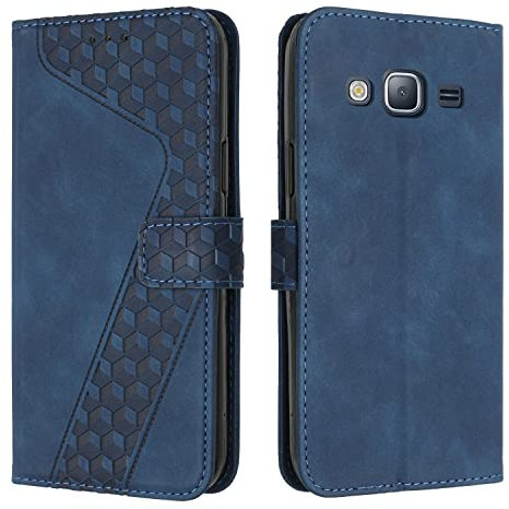 OKZone Compatible With Samsung Galaxy J310/J3 2016/J3 Case, Wallet Case PU Premium Leather with Card holder Slots Magnetic Shockproof Flip Cover Phone Cases Cover for Samsung J310/J3 2016/J3 (Blue)