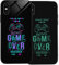 Personalised Case for iPhone X, Slim Anti Scratch Glass panel with shockproof TPU Rims | Glow in the Dark Case | Custom Phone Case-Game over