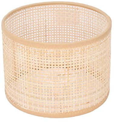 Naroote Rattan-Lampenschirm, Gewebter Lichtabdeckungsersatz für E27 E14 Tischlampe