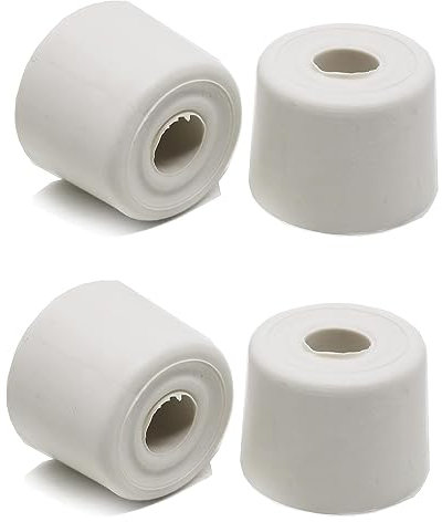fiXte Medium Wall Floor Mounted Rubber Door Stopper Bump Stop 28mm White (Pack of 4)