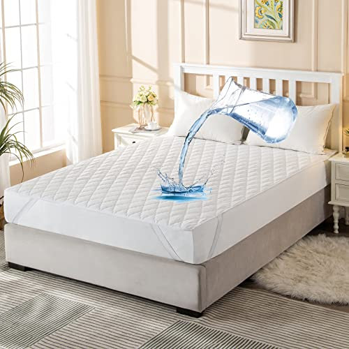 mafudoxi Wasserdichter Matratzenschoner 200x200cm, Atmungsaktive Matratzenauflage, Mikrofaser Matratzenbezug, Wasserfeste Matratzenschutz Inkontinenzunterlage Waschbar - Weiß