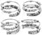JewelryWe Angst Ring Damen Morsecode: 4pcs Edelstahl Fidget Spinner Verstellbarer Zappelring Mit Morse Code Perlen - Anti Stress Stapelbare Spinning Ringe Für Frauen