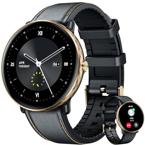 Smartwatch Fitnessuhr Wasserdicht Uhren mit Telefonfunktion: Herren Damen Smart Watch 1.43 Zoll AMOLED Armbanduhr mit Schlafmonitor Pulsuhr Schrittzähler Uhr 100+ Sportmodi Sportuhr für Android iOS