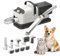 Pulseur pour chien Aspirateur poil de chien, Professionnelle Tondeuse Chien, Aspirateur Poil de Chien Chat avec 5Outils de Toilettage, 1.8L Silencieuse Ultra-Récipient pour Poil Long Epais