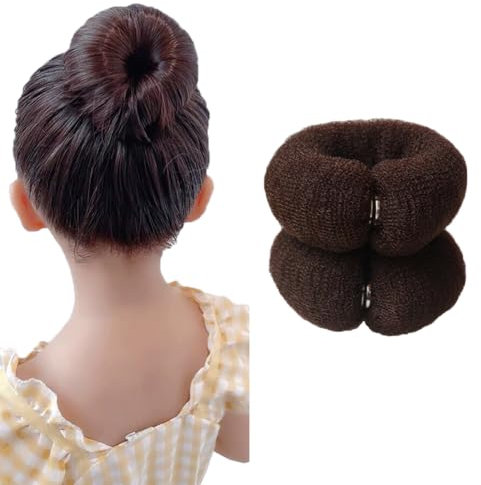 2 Pcs Donut Hair Bun Maker Roll Tool Hair Ring Doughnut Hair Bun Maker DIY Hair Foam Ring Shaper Snap Hair Roll Bun Tool Magic Hair Styling Tool for Women