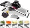 Mandoline Vegetable Slicer, Adjustable Stainless Steel Blades with Safety Glove & Food Holder, Kitchen Gadget for Fast Slicing, Julienne,Dishwasher Safe Design for Home Cooks