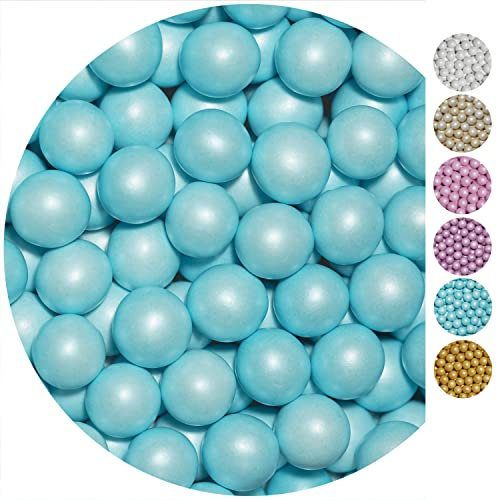 EinsSein 0,35kg Bolas de Chocolate crujiente boda bautizo grande azul celeste perla candy bar melts cereal surtido choco corazones almendras caramelos bombones confeti peladillas regalos botes colores