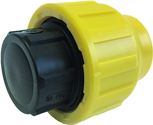 S&M Racor - Tapón Final, 25 mm, Color Negro y Amarillo