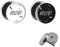 Treuheld® | Set - Moin Moin - 2 WITZIGE Ohrstecker zum Schrauben mit LUSTIGEM Spruch | SCHWARZ/WEIße Fake Plugs Ohrringe Ø 10mm | Ohr Fake-Tunnel aus Chirurgenstahl in Silber VÖGEL Schwalben Möwen