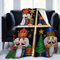 YuLiZP Cartoon Flauschige Decke 100% Baumwolle 50x40 Inch Rot und Gold, Alle Jahreszeiten, Camping, Wandern, Reisen, Familienfreundlich, Maschinenwäsche, Decke