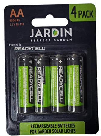 4 x AA Solar Rechargeable Batteries 600 mAh 1.2v Ni-MH Garden Outdoor Solar Light Battery