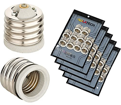 ISOLATECH 50Stk E40 auf E27 Adapterfassung für E27 Lampenfassung LED Konverter für Energiesparlampen (max. 250V/2A) Leuchtmittel Küche Badezimmer Decke Installation Keramik Sockel hitzebeständig
