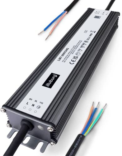 illuburg LED Trafo 24V 200W Wasserdicht IP67 Flackerfrei für LED Strip Lampe LED Netzteil Treiber Power Supply