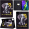 Ooboom Coque pour iPad Pro 11 2022/2021/2020/2018/iPad Air 4/Air 5 10,9, PU Cuir Flip Smart Cover Housse Étui Case Mince Wallet Supporter avec Carte de Crédit Fentes Fermoir Magnétique - Éléphant
