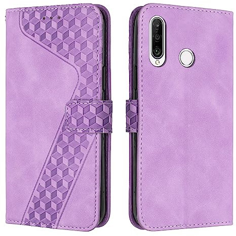 YIRRANZD Custodia per Huawei P30 Lite, Cover a Libro in Pelle PU con Slot Cart e Silicone TPU Bumper, Flip Caso Portafoglio Cover per Huawei P30 Lite (Viola)