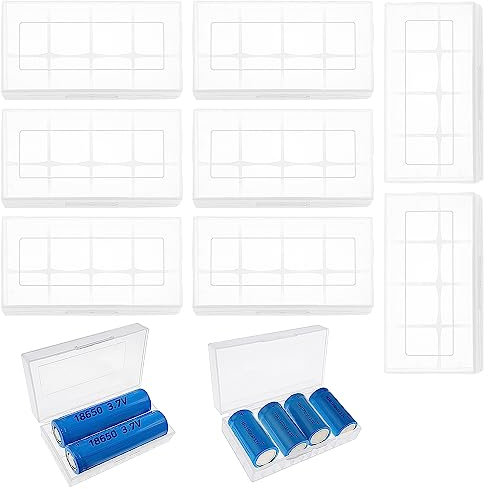 10 PCS 18650/16340/CR123A Plastic Battery Case, KUOQIY Cell Battery Storage Case Holder Box, Multifunctional Battery Holder, for 18650 CR123A 16340 Battery