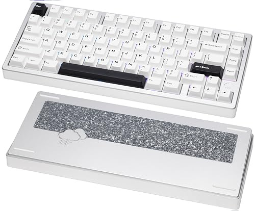 KEEBMONKEY Wobkey Rainy 75 Mechanical Keyboard CNC Aluminium HMX/JWK/Cocoa Connectivity Triple Mode with Superior Acoustics (Pro Silver)