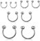 Oykrueats 8 Stück Septum Piercing Silber,Smiley Piercing für Frauen Herren,6/8/10/12 mm Hufeisen Piercing Jewelry Titan,Nasenpiercing Septum Ring für Freundinnen Geburtstags,Weihnachts,Geschenk