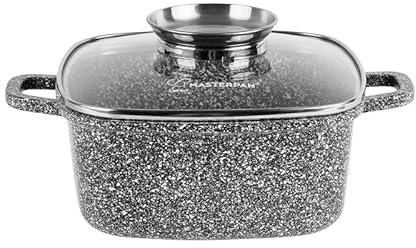 MASTERPAN Pentola quadrata con coperchio, 28 cm, 6,5 l, rivestimento antiaderente MP2110