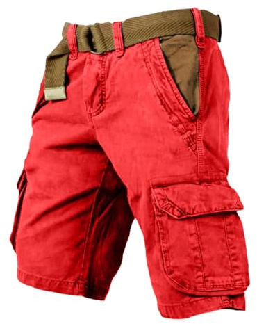 YOSUWOAI, pantaloncini cargo da uomo, estivi, da escursionista, bermuda, pantaloncini chino, pantaloni corti, stretch, con diverse tasche, solidi, funzionali, per il campeggio, comodi, pantaloni da