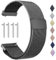 PDSQL Edelstahl Mesh Uhrenarmband, Metall Ersatz Armband Edelstahlarmband mit Magnetverschluss Smartwatch Schnellverschluss Watch Uhren Ersatzband Für Damen Herren (Schwarz, 22mm)