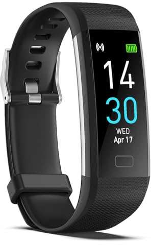 Reloj Inteligente 0.96'' con Pantalla Táctil, Pulsera de Actividad con Podómetro, Monitor de Sueño y Ritmo Cardíaco, Diseño Ligero con Carga USB Directa y Resistencia al Agua – Android iOS