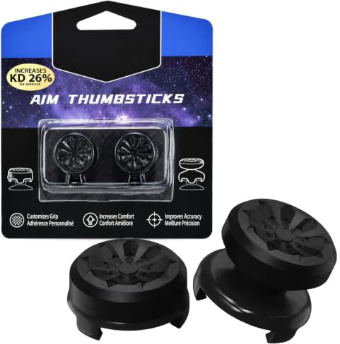 ZenithCove 2PCS Thumb Grip Joystick Caps for Control Freaks PS5 PS4 | Silicone Thumbsticks Cap 1 High-Rise 1 Mid-Rise Non Slip Rubber Textured Grip Design to Help Aim Control Accuracy for PS5/PS4