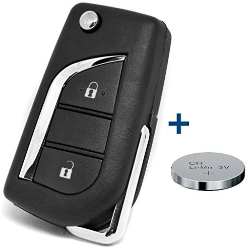 Klapp Schlüssel Gehäuse Funkschlüssel Fernbedienung Autoschlüssel Rohling + Batterie für Toyota/Citroen/Peugeot
