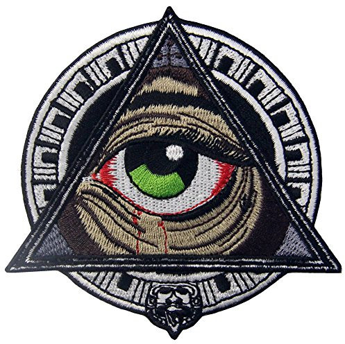 Aufnäher, bestickt, Design: Geometrische Muster der Mayas alle, die blutendes Auge sehen, zum Aufbügeln oder Aufnähen