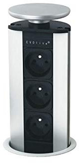 Borne multiprise escamotable - Version : 2 prises secteur + 2 USB - EVOLINE