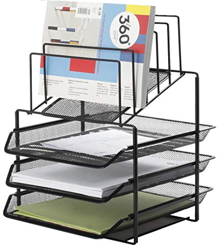 Q-Connect Bandeja Clasificadora Sobres Metálica Rejilla Negra 3 Bandejas 300x350x420 Mm