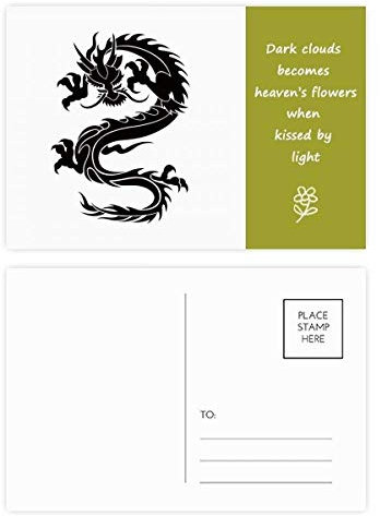 Drachen-Postkarten-Set mit Grain-Silhouette, 20 Stück