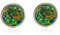 Purmy Opal Ohrringe Silber 925,Ohrstecker Damen Runde Form,Oktober Geburtsstein Modeschmuck für Frauen Grüner Opal