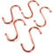 10x Copper Metal Ball End S Hooks 75mm (3) Kitchen Bathroom Pan Pot Utensil Clothes Jewellery Tool Hanger