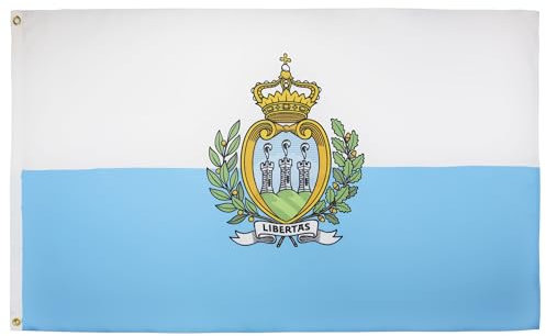 AZ FLAG - Bandera San Marino - 150x90 cm - Bandera Sanmarinense 100% Poliéster ligero Con Ojales de Metal integrados - 80g