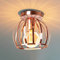 iDEGU Vintage Deckenleuchte Industrielle Deckenlampe Ø20 cm Geometrisches Käfig Design Lampenschirm Retro Deckenleuchte E27 Beleuchtung für Schlafzimmer Küche Wohnzimmer, Roségold