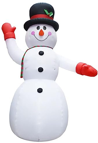 vidaXL Schneemann Aufblasbar mit LED Weihnachten Beleuchtet Weihnachtsfigur Weihnachtsdeko Deko Figur Winter Innen Außen IP44 600cm XXL