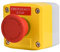 Interrupteur d'arrêt d'urgence, tapisserie murale étanche IP65, étanche à la poussière, 22 mm retardé et isolé avec bouclier rouge pour machines CNC