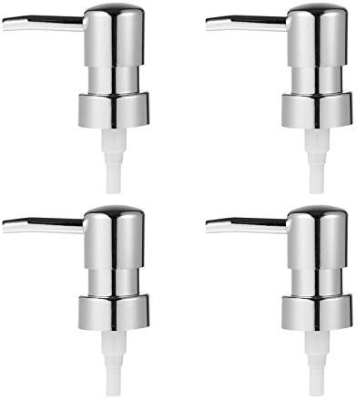 Seifenspender, Seifenspenderkopf, 4 Stück, Spender, Flüssigseifenspender, Pumpe, Ersatz für Küche, Badezimmer, Arbeitsplatte, Flaschen (Silber), Handseifenspender-Pumpe