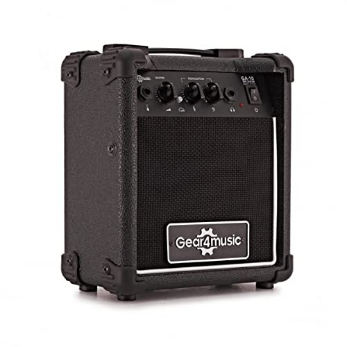 Gear4music Amplificador de práctica para guitarra portátil con salida de auriculares y ecualizador