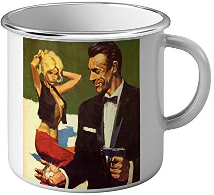 Geheimagent 007 Tasse emailliert Metall Bild Sean Connery Artwork