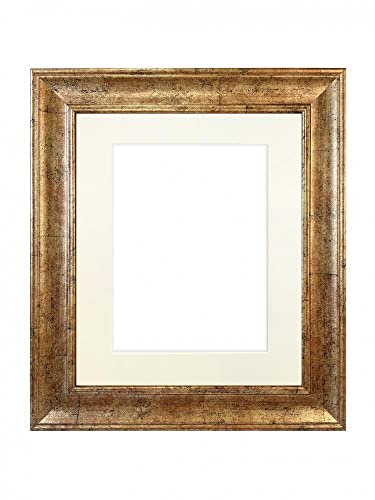 FRAMES BY POST Cadre photo scandinave doré antique avec passe-partout ivoire 61 x 50 cm Taille de l'image 50 x 40 cm Verre plastique