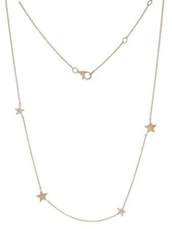 Collier Sterne mit 22 Diamanten 0,09 ct. 585 Gelbgold