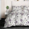 RAYBedding 3PCS King Size Duvet Cover Set 100% Egyptian Cotton Bedding King Size Bed Set 400 Thread Count Floral Printed Exotic Lilac Duvet Cover King with Pillow Cases 2 Pack
