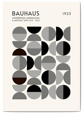 Bauhaus 1919 inspirierte Wandkunst / Wohnkultur / trendiges Poster / Retro-Poster / Galerie-Wand-Ergänzung / modern modern zeitgenössisch (A4 – 21 x 29,7 cm)