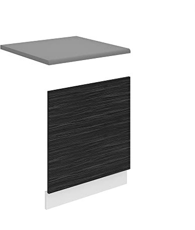 Belini Frontale Lavastoviglie PO. Frontale Lavastoviglie Larghezza 60 cm Pannello Frontale per Lavastoviglie Senza Maniglia, Ebano Reale