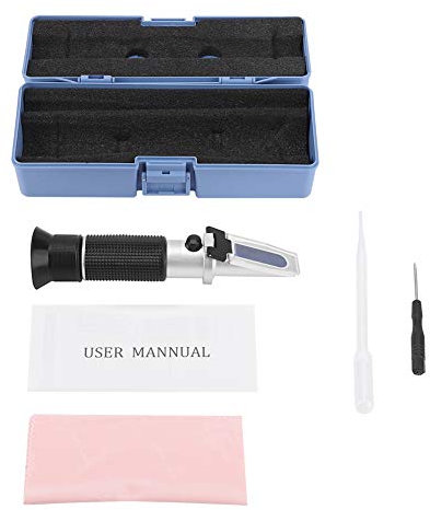 Brix Refraktometer mit ATC, Tragbares Brix Refraktometer 0~32% Lebensmittel Zucker Fruchtsaft Wein Bier Getränke Tester Meter