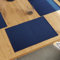 Encasa XO Ensemble de Sets de Table pour Salle à Manger Lot de 6 | Couleur Bleu Marine Solide | Set de Table en Coton à Côtes Fines | Taille 48x32 cm | Lavable en Machine