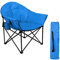 HIGH POINT SPORTS Campingstuhl Faltbar Moon Chair XXL bis 150kg Klappstuhl Extra Breit Campingsessel Angelstuhl für Indoor Outdoor Camping Blau