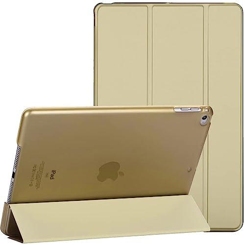 PROTech Smart Case Étui fin pour iPad Air 2 9,7 (2ème génération 2014) A1566 A1567 avec support magnétique et fonction veille/réveil automatique Doré